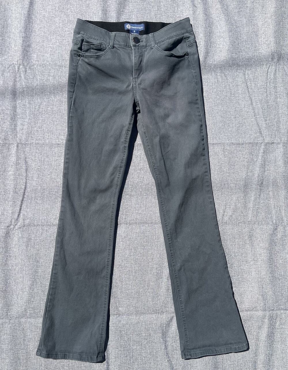 Democracy Ab Solution Womens Pants Size 6 Gray Green Stretch Straight Leg
